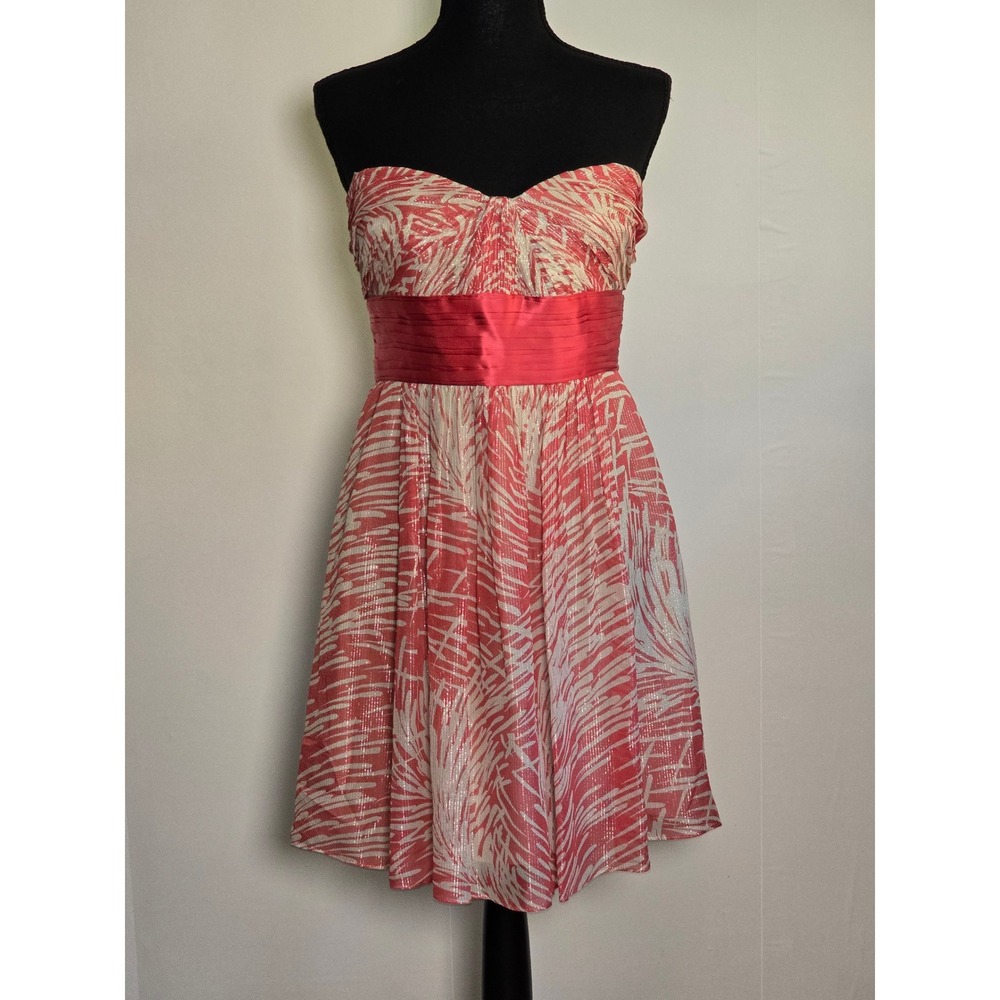 NWT || BCBGMAXAZRIA Silk Metallic Strapless Dress – Size 10